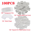 50/100-Pc 50mm Square Pin Badge Parts Set | Button Maker Badge Parts Set QXL 100pcs