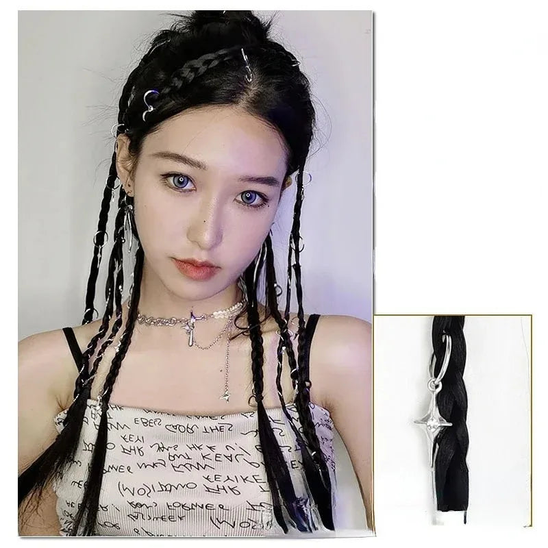 2-Pack Clip-In Braided Hair Extensions | Synthetic Twist Clip-In Hair Extensions QXL