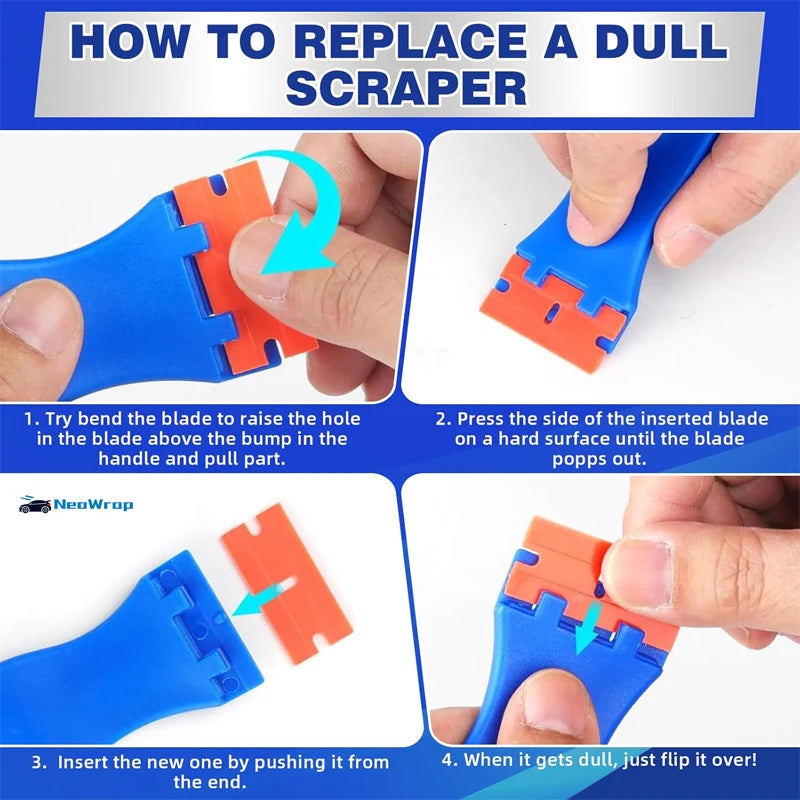Razor Blade Scraper | Sticker & Adhesive Remover for Glass Blade Scraper Tool QXL