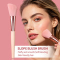 KOSSHOW Tilted Blush Brush | Wood Handle & Rose Gold Ferrule Blush Makeup Brush QXL YELLOW