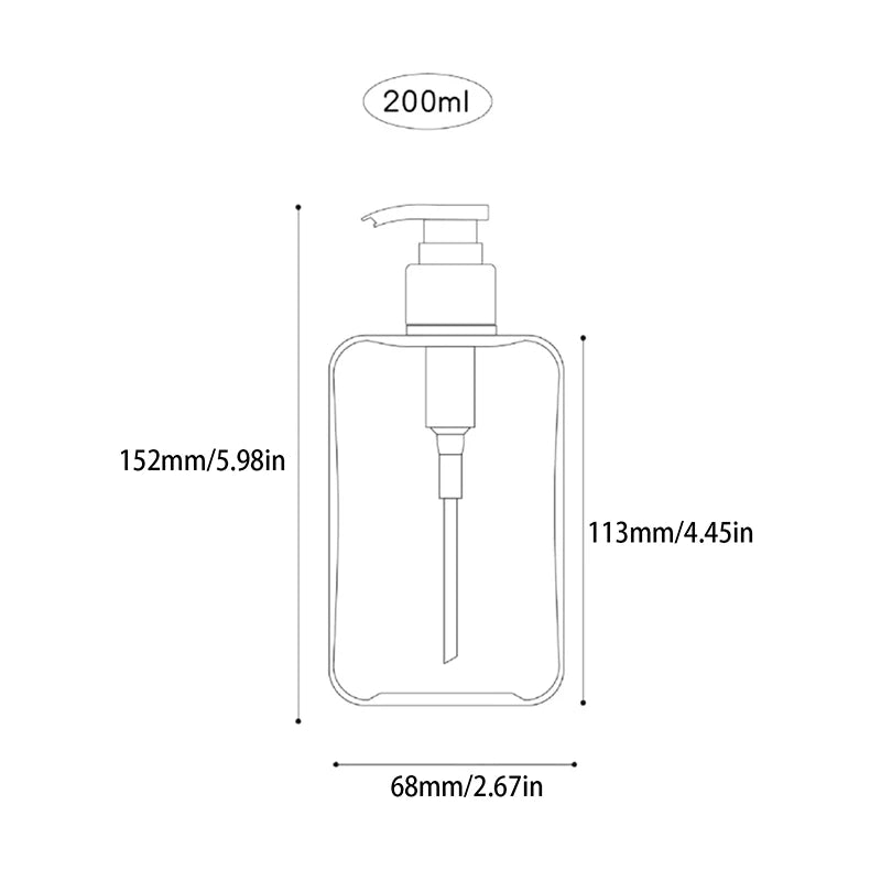 Transparent Square Soap Dispenser with Pump | 200–300ml Pump Soap Dispenser QXL 200ml