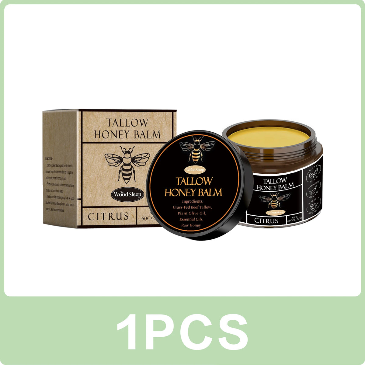 WoodSleep Tallow Honey Balm – Whipped Body Butter 60g Whipped Body Butter QXL 60g pcs