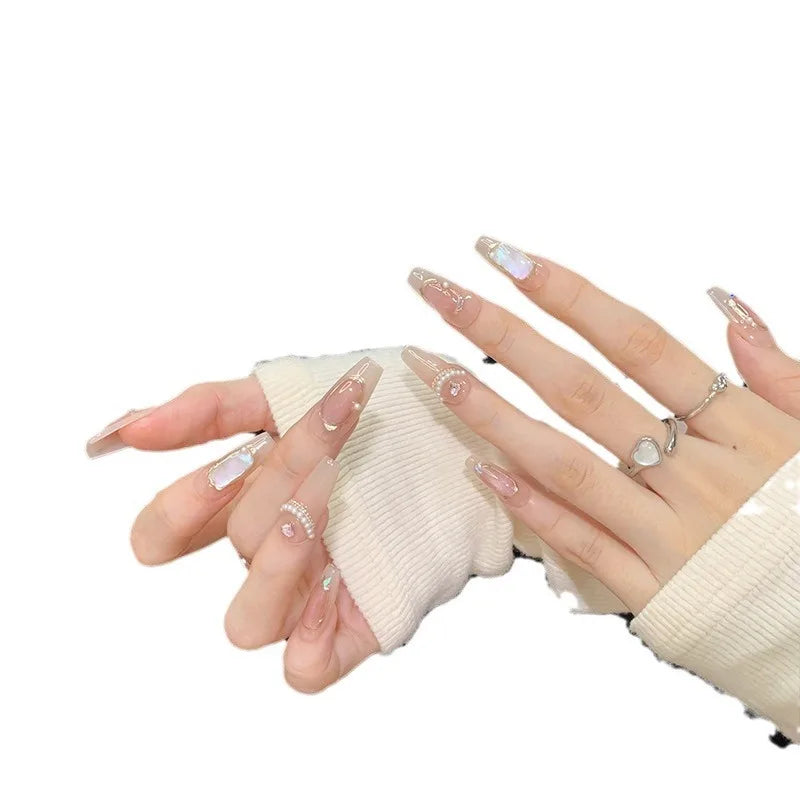 Cat Eye Baroque Press-On Nails | Handmade Shell Design Set Press-On Nail Set QXL