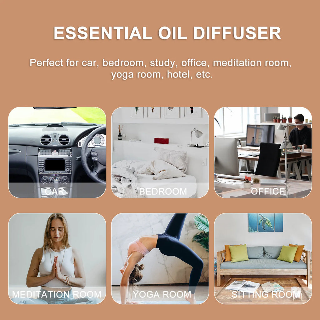 Wooden Aroma Diffuser | Desktop & Car Essential Oil Diffuser Wood Aroma Diffuser QXL