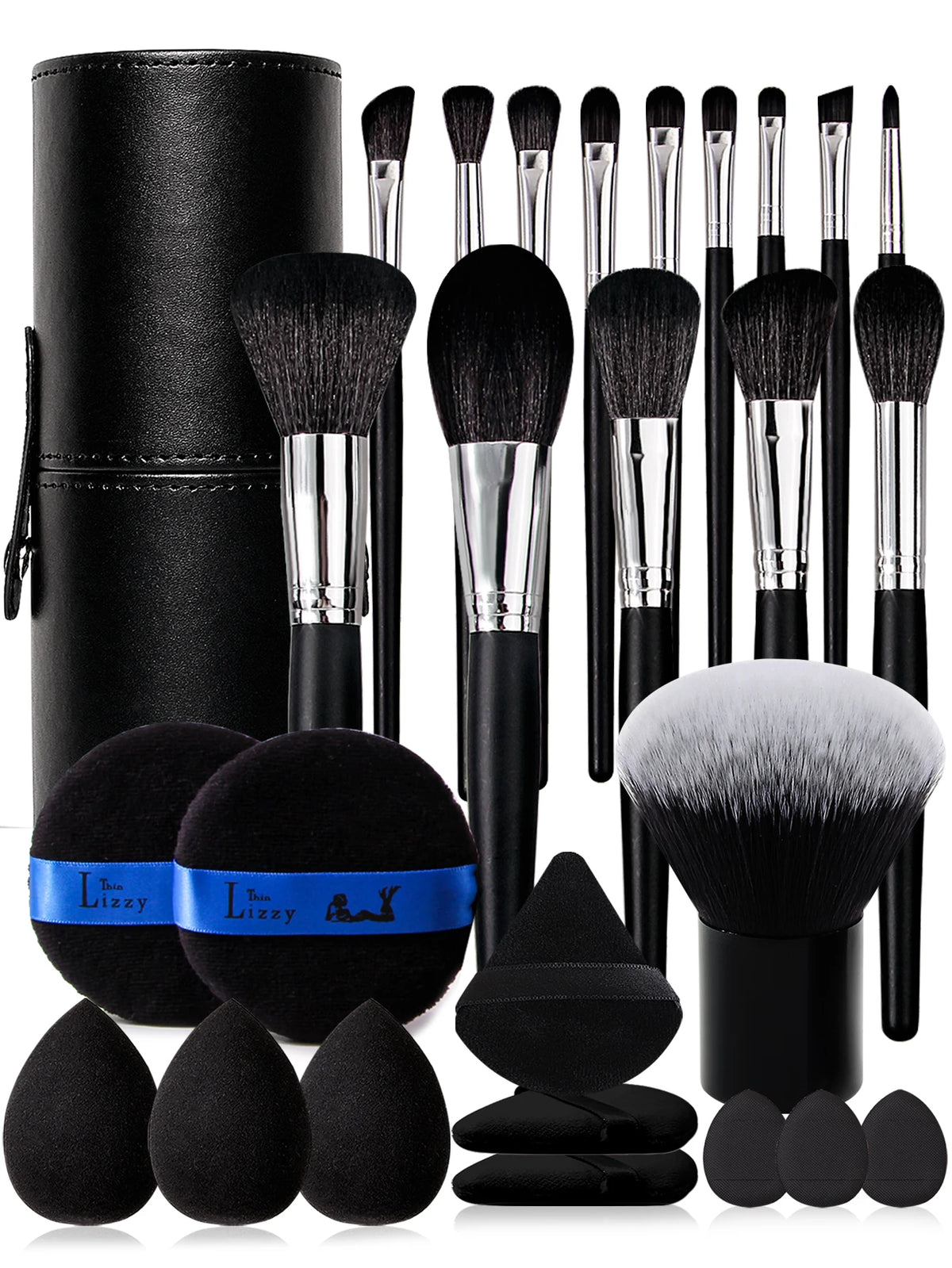KOSSHOW 27-Pc Makeup Brush Set – Powder, Contour & Eye Makeup Brush Set QXL