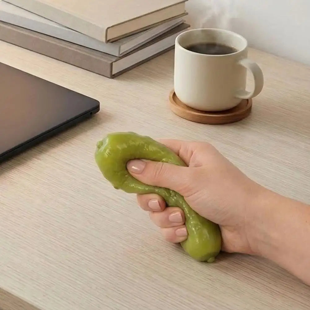 Cucumber Squishy Fidget Toy | Novelty Squeeze Toy for Kids & Adults Squishy Fidget Toy QXL