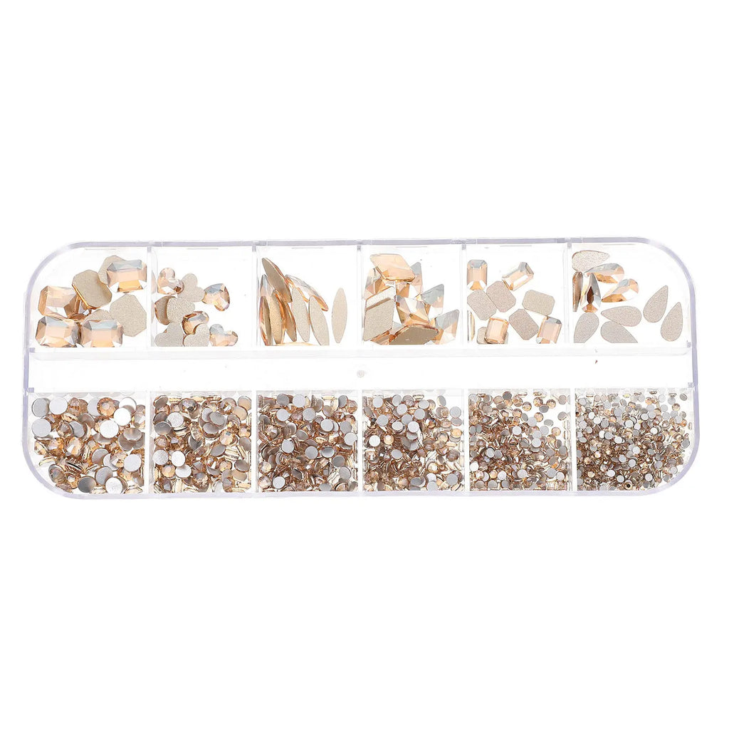 Color Glass Nail Rhinestone Charms Box | DIY Manicure Nail Rhinestone Charms QXL