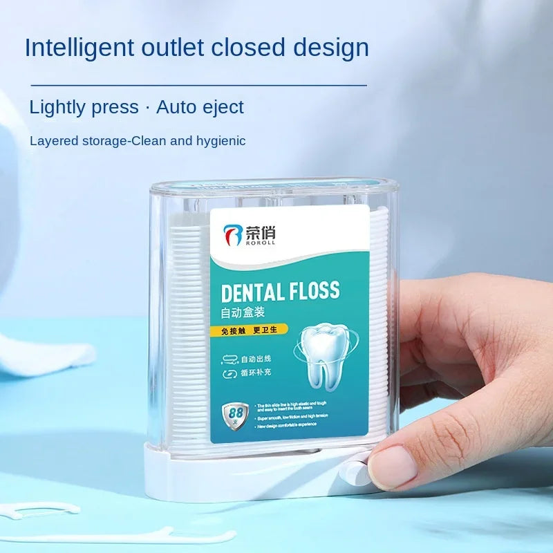 88-Pc Dental Floss Picks with Dispenser Storage Box Dental Floss Picks QXL