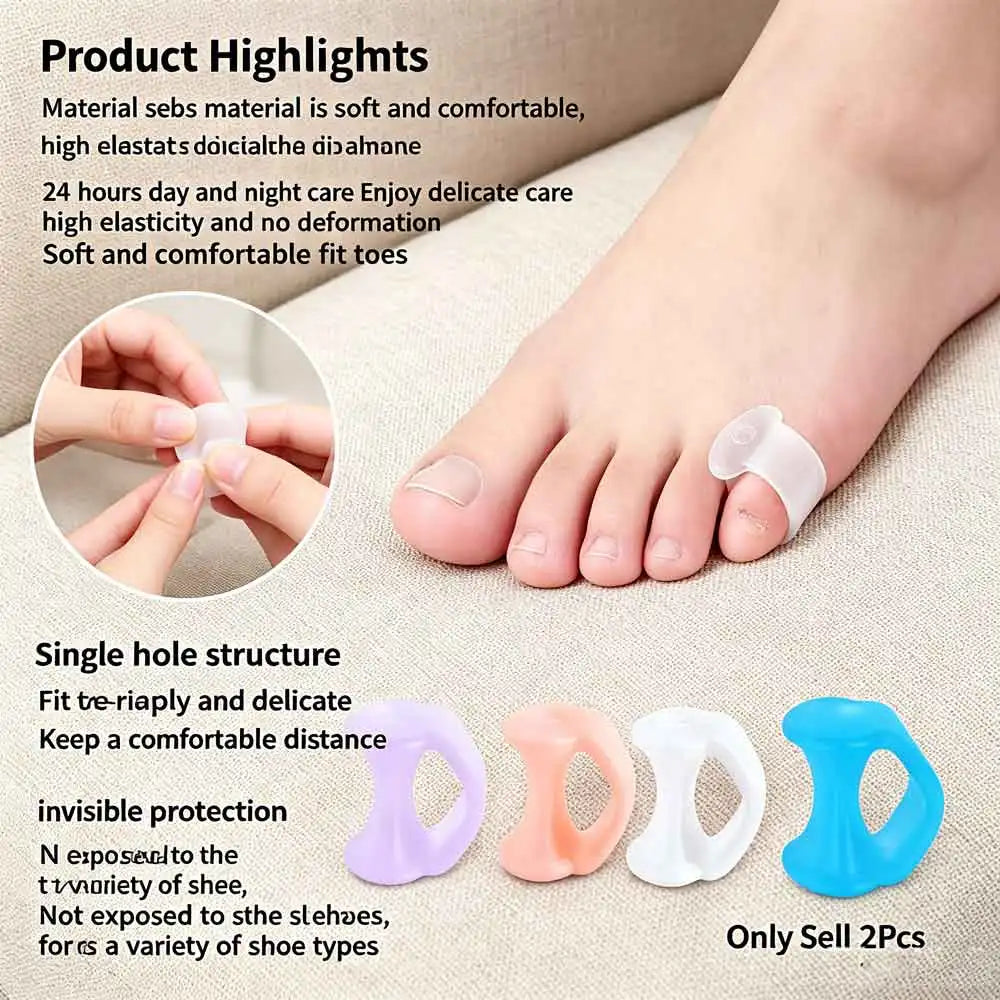 2-Pack Ring Toe Separators & Spreaders | Foot Care Toe Separator QXL