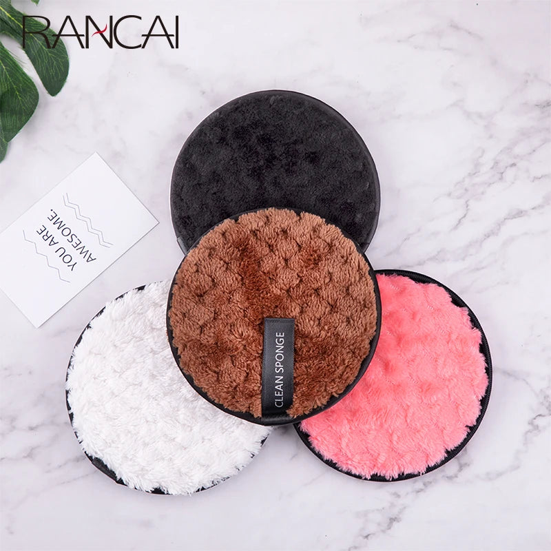 RANCAI Microfiber Makeup Remover Puff | Soft Cleansing Sponge Makeup Remover Puff QXL