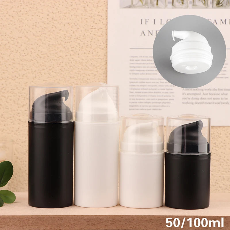 50/100ml Airless Vacuum Press Lotion Bottle | Refillable Cosmetic Vacuum Pump Bottle QXL