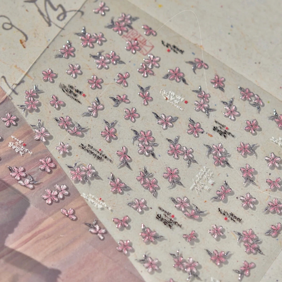 5D Cherry Blossom Nail Art Stickers | Pink Floral Decals Nail Art Stickers QXL