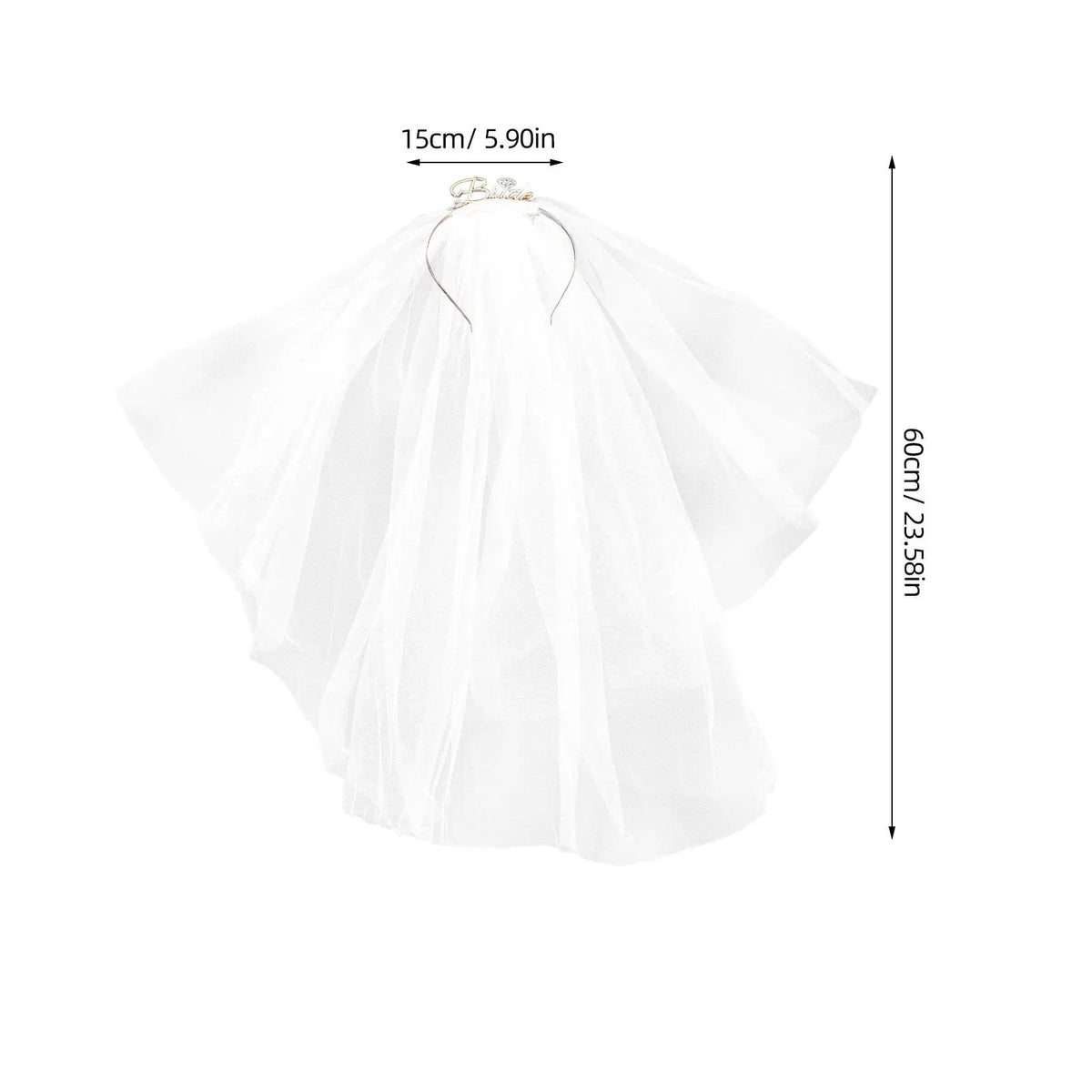 Bride Headband with Veil | Elegant Bridal Headdress Bridal Headband Veil QXL