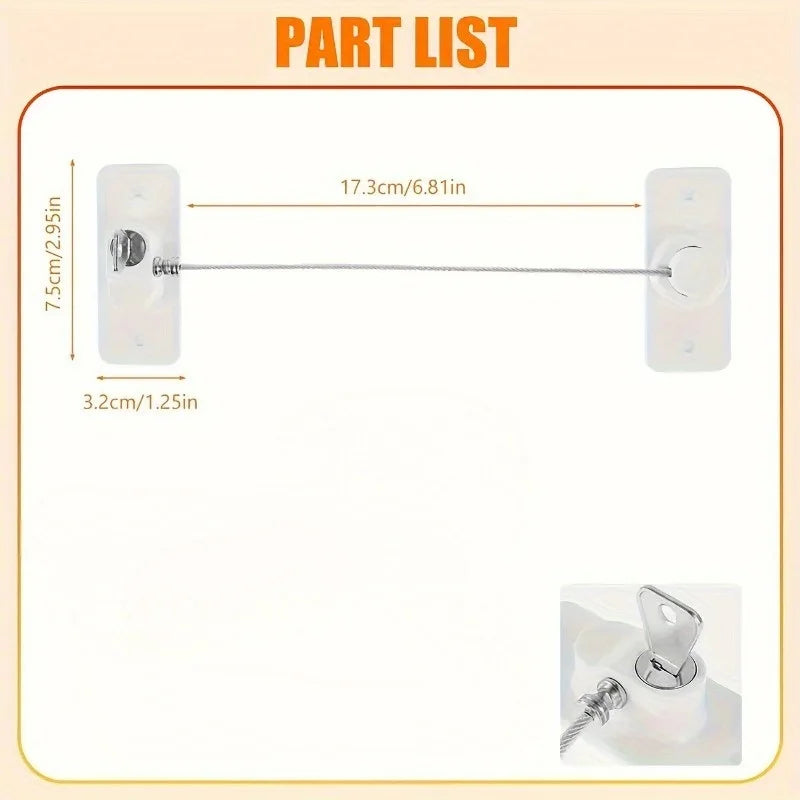 Self-Adhesive Window Security Locks with Screws & Keys Window Security Lock QXL