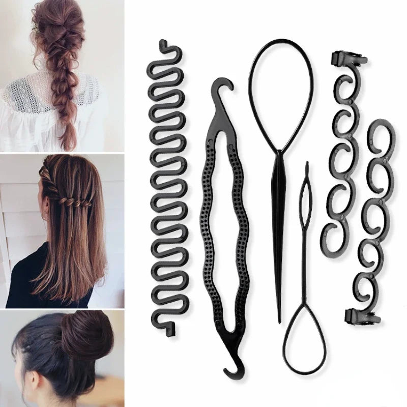 Topsy Loop Ponytail Hair Bun Maker & Braiding Tool Set Hair Styling Tool QXL
