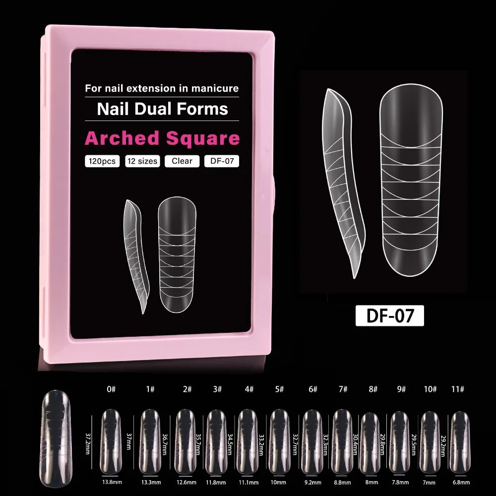 French Nail Molds Coffin Square Almond | 12 Sizes Full Cover Nail Art Molds QXL G