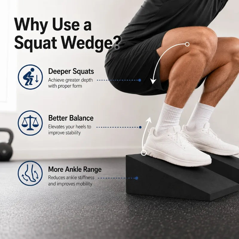 EVA Squat Wedge Board | Heel Elevation Slant Board for Squats Squat Wedge Board QXL