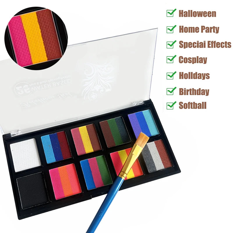 26-Shade Water-Based Face & Body Paint Palette | Washable Face & Body Paint QXL