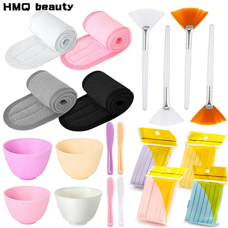17-Pc Silicone Face Mask Mixing Bowl Brush & Spoon Set Mask Mixing Tool Set QXL