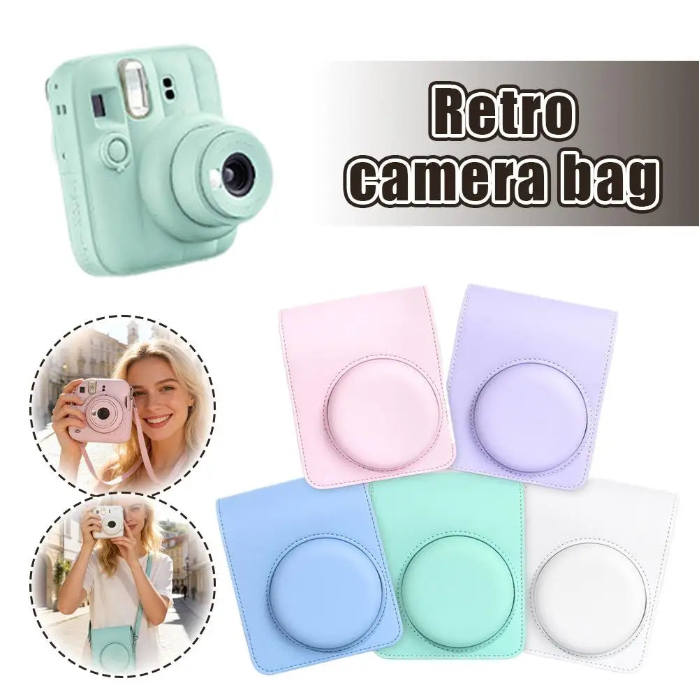 Retro PU Leather Crossbody Camera Bag for Instax Mini 13 Camera Crossbody Bag QXL