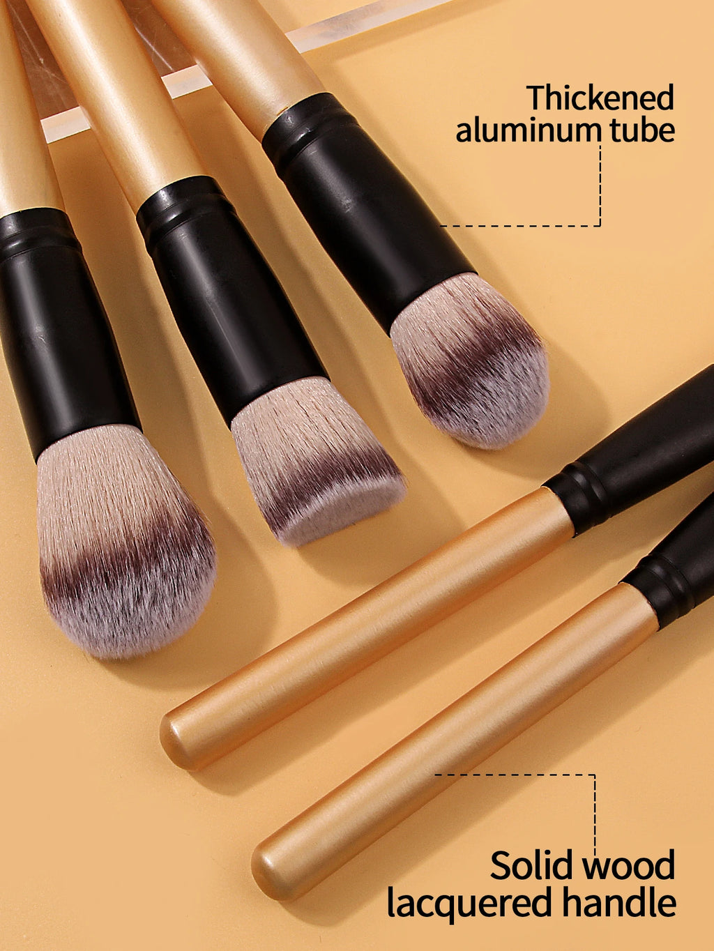 KOSSHOW 15-Piece Makeup Brush Set | Wooden Handle Brushes Makeup Brush Set QXL