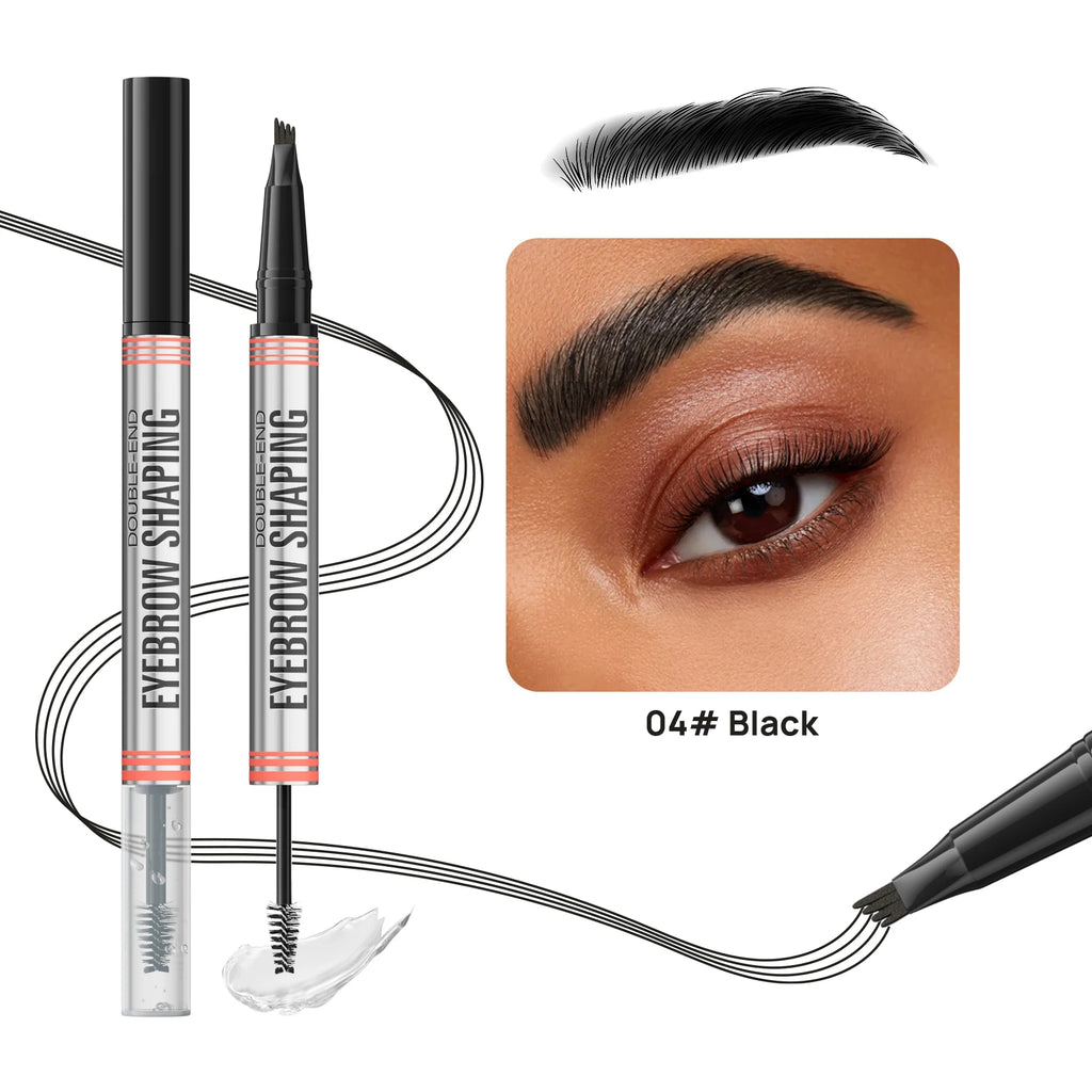 Hellokiss 2-in-1 Double-End Liquid Eyebrow Pencil 4-Tip Liquid Eyebrow Pencil QXL 04 1.9ml