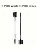3-Head Eyebrow & Eyelash Spoolie Brush Set – Grooming Tool Spoolie Brush Set QXL 2Pcs-White Black