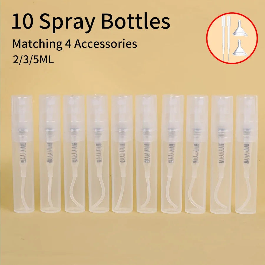 Travel Perfume Atomizer Set – 10 Refillable Spray Bottles 2/3/5ml Perfume Atomizer Set QXL WHITE 5ml Plastic