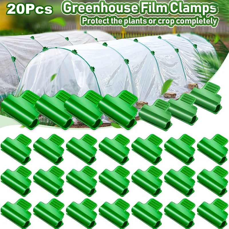 20-Pack Green Greenhouse Film Clips | Arch Hoop Clamps Greenhouse Film Clips QXL