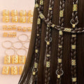 80-Pack Metal Hair Braid Cuffs | Dreadlock Rings & Beads Hair Braid Cuffs QXL 80 pieces gold