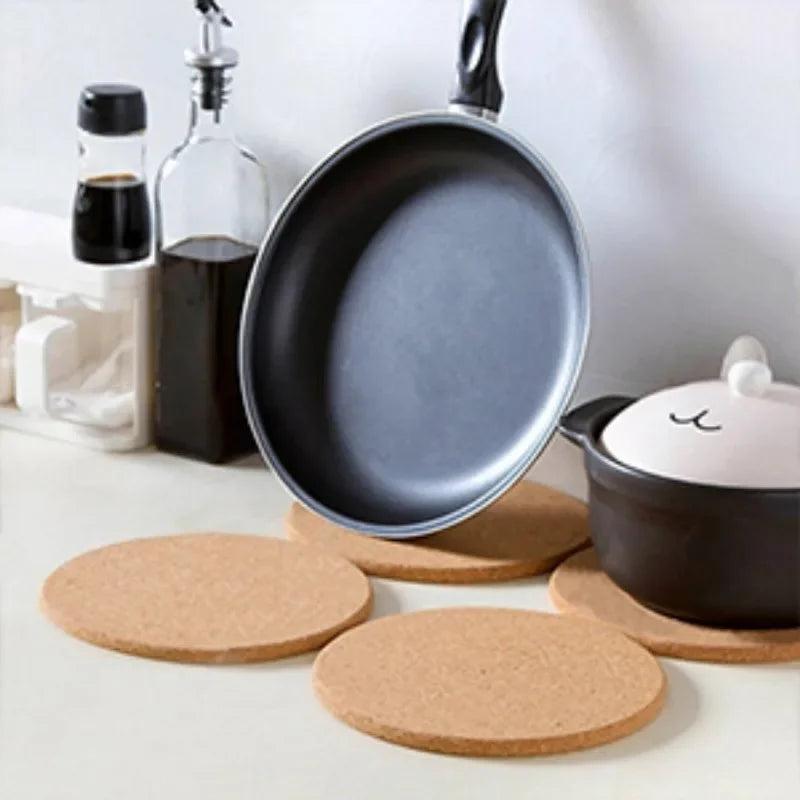 Thick Round Cork Trivet | Hot Pad for Pots, Pans & Plants Cork Kitchen Trivet QXL