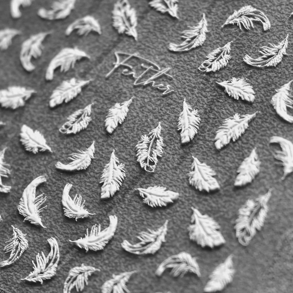 5D Feather & Letter Embossed Nail Art Stickers | NAILFYOU Nail Art Stickers QXL