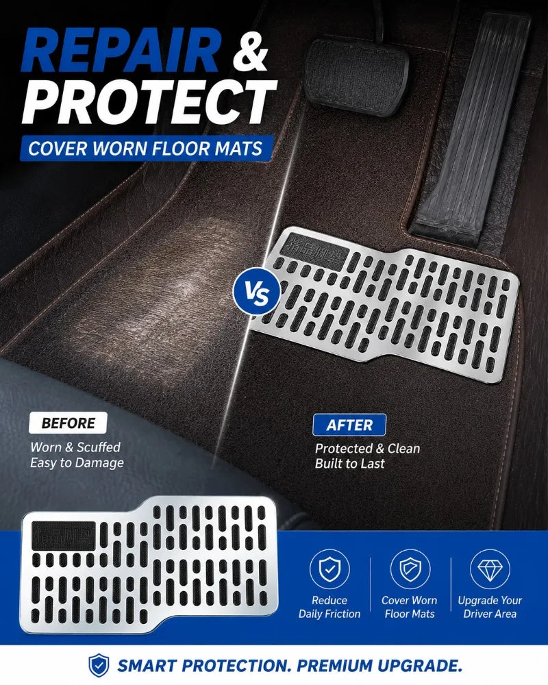 Stainless Steel Car Heel Pad | Anti-Slip Floor Mat Protector Car Floor Mat Protector QXL