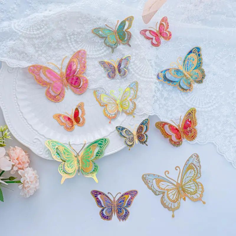 12-Pack Waterproof Butterfly Stickers | Self-Adhesive Decor Decorative Stickers QXL