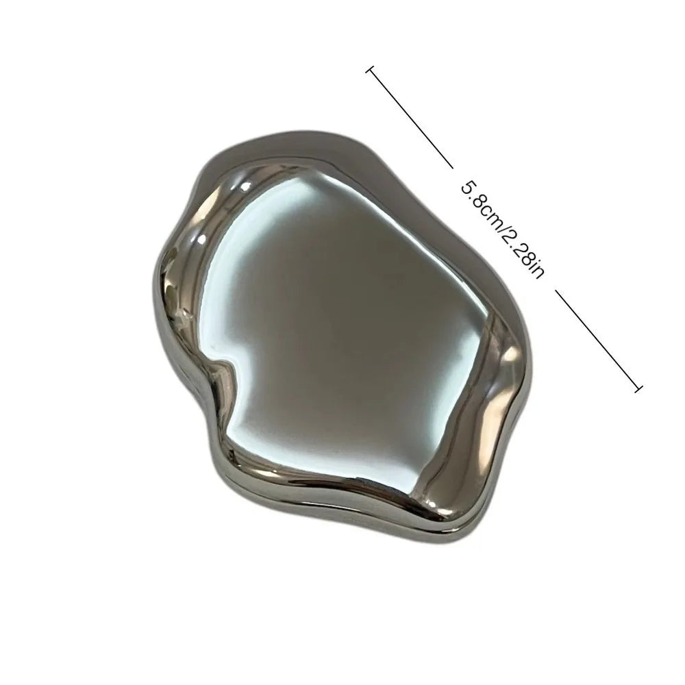 Foldable Double-Sided Metal Compact Makeup Mirror | Travel Compact Makeup Mirror QXL Cloud