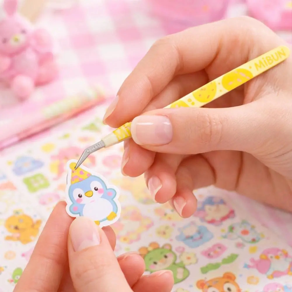 Cartoon Fruit Curved Stainless Steel Lash Extension Tweezers Eyelash Extension Tweezers QXL