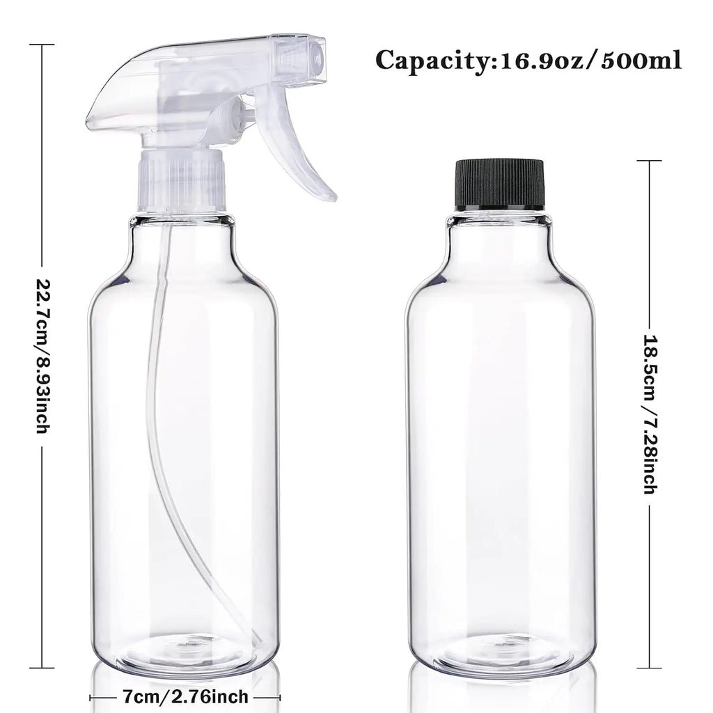 2-Pack Empty Spray Bottles 500ml | Mist & Stream Nozzle Refillable Spray Bottle QXL