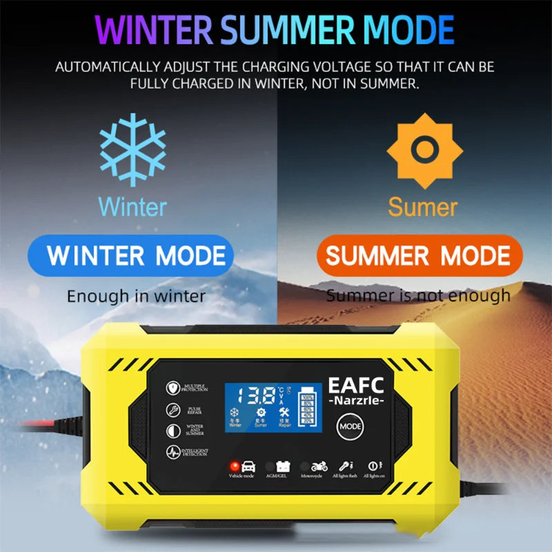EAFC 12V 6A Smart Battery Charger | Digital Pulse Repair Battery Charger QXL