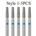 5-Pack Diamond Nail Drill Bits 3/32" | Manicure & Pedicure Set Nail Drill Bit Set QXL Style 1