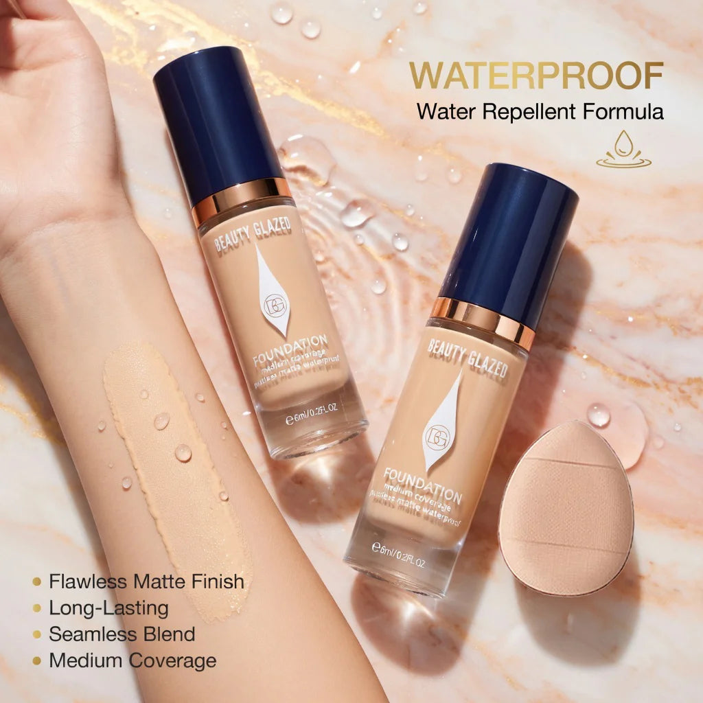 Beauty Glazed Matte Foundation Set | Full Coverage, 5 Shades Matte Foundation Set QXL