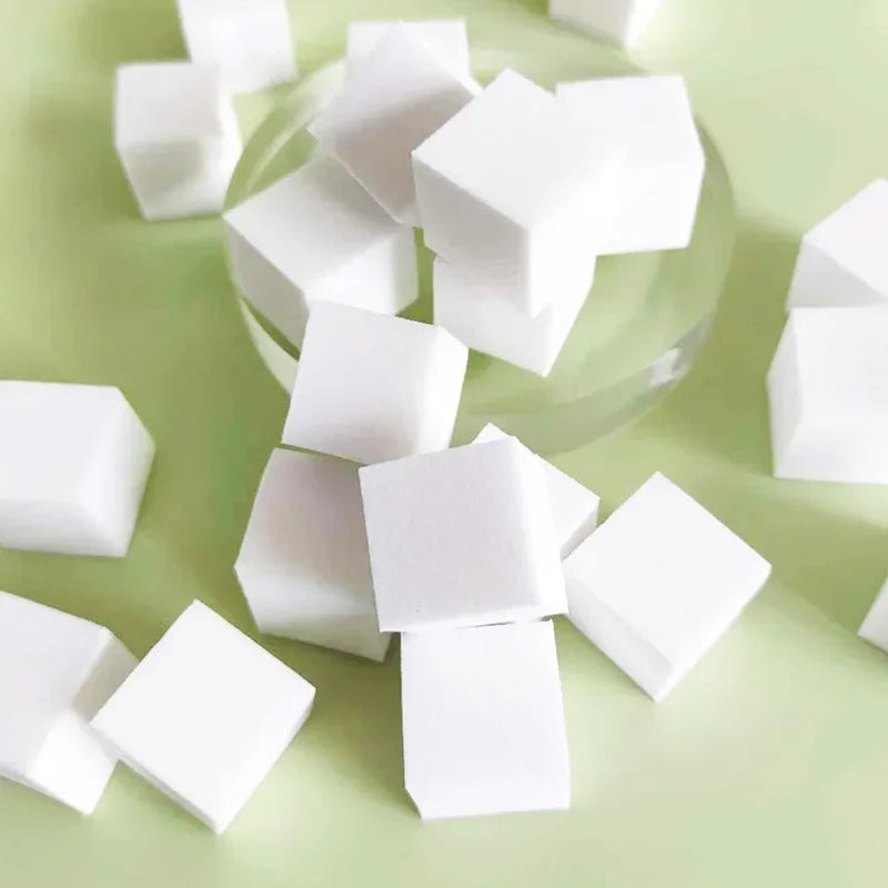 100-Pack Mini Square Powder Puffs | Wet & Dry Makeup Sponge Makeup Powder Puff QXL