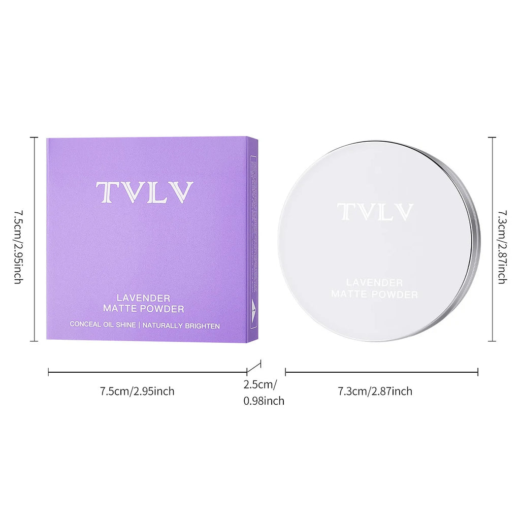TVLV Lavender Matte Pressed Powder – Oil Control & Full Coverage Pressed Setting Powder QXL