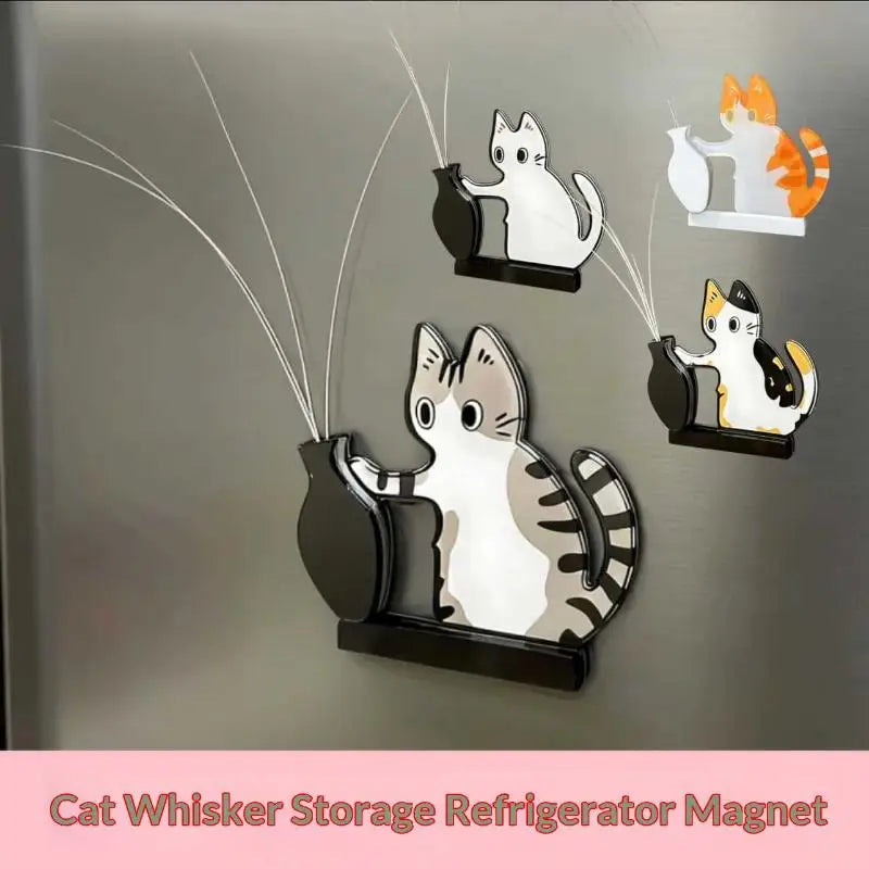 Acrylic Cat Whisker Magnetic Holder | Cartoon Fridge Ornament Decorative Fridge Magnet QXL