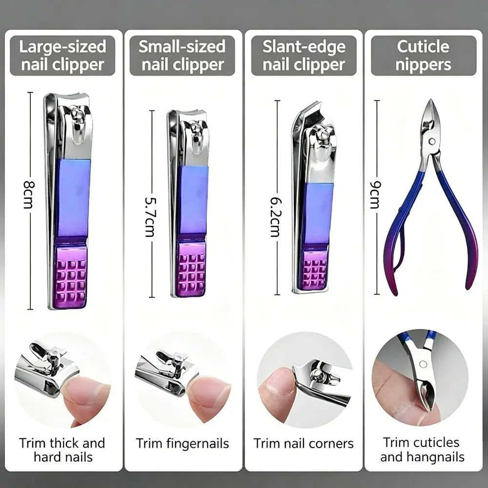18/30-Piece Stainless Steel Manicure & Pedicure Kit with Case Manicure Pedicure Kit QXL