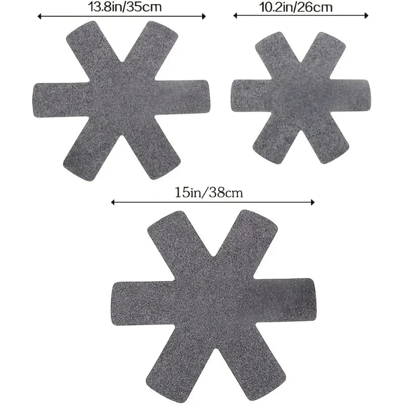 12-Pack Pot & Pan Protectors | 3 Sizes Stacking Divider Pads Cookware Protector Pads QXL
