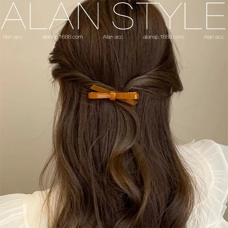 Japanese Bow Hair Clips | Acetate Jelly Color Side Clip Bow Hair Clip QXL