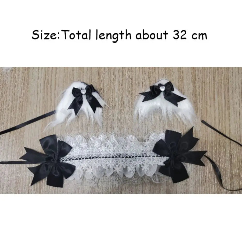 Lolita Cat Ears Headband | Bow Lace Cosplay Headdress Cosplay Headband QXL