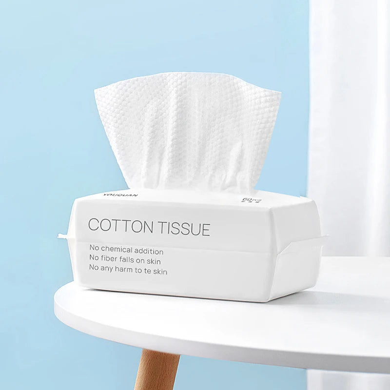 100-Pack Disposable Cotton Face Towels | Soft Facial Cleansing Disposable Face Towels QXL