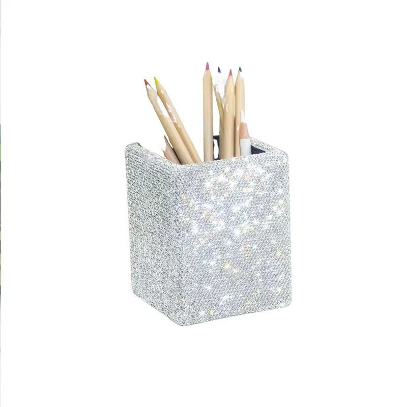 Diamond Makeup Brush Holder Cylinder | Korean Nordic Style Makeup Brush Holder QXL