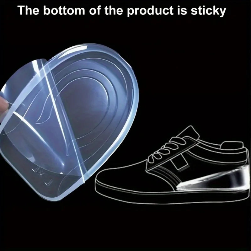 Transparent Silicone Heel Insoles | Anti-Slip Height Boost Heel Cushion Insole QXL
